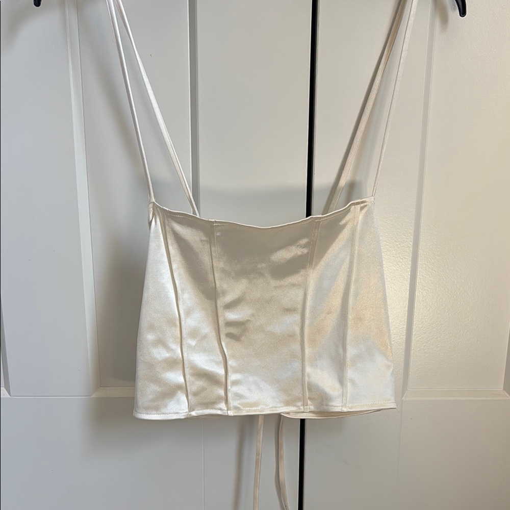 H&M White Crop Camisole Bustier